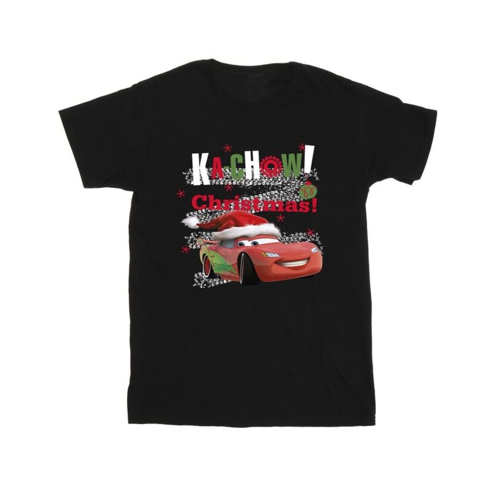 Cars Boys Kachow Christmas T-Shirt / Black